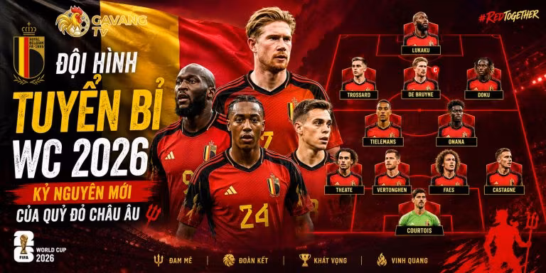Đội hình tuyển Bỉ WC 2026: Kỷ nguyên mới của Quỷ đỏ châu Âu