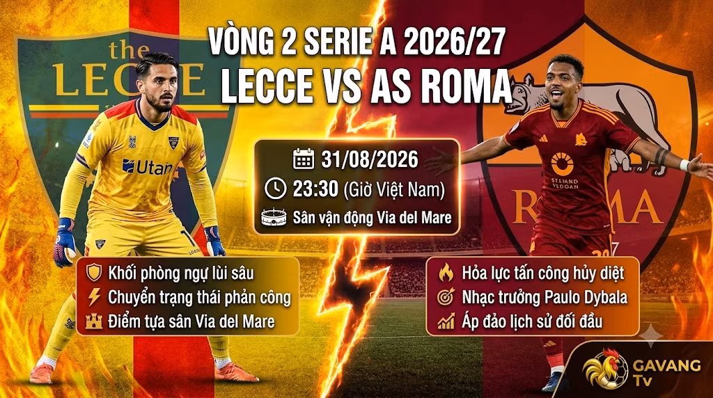 Nhận định bóng đá Lecce vs AS Roma vòng 2 Serie A 2026/27